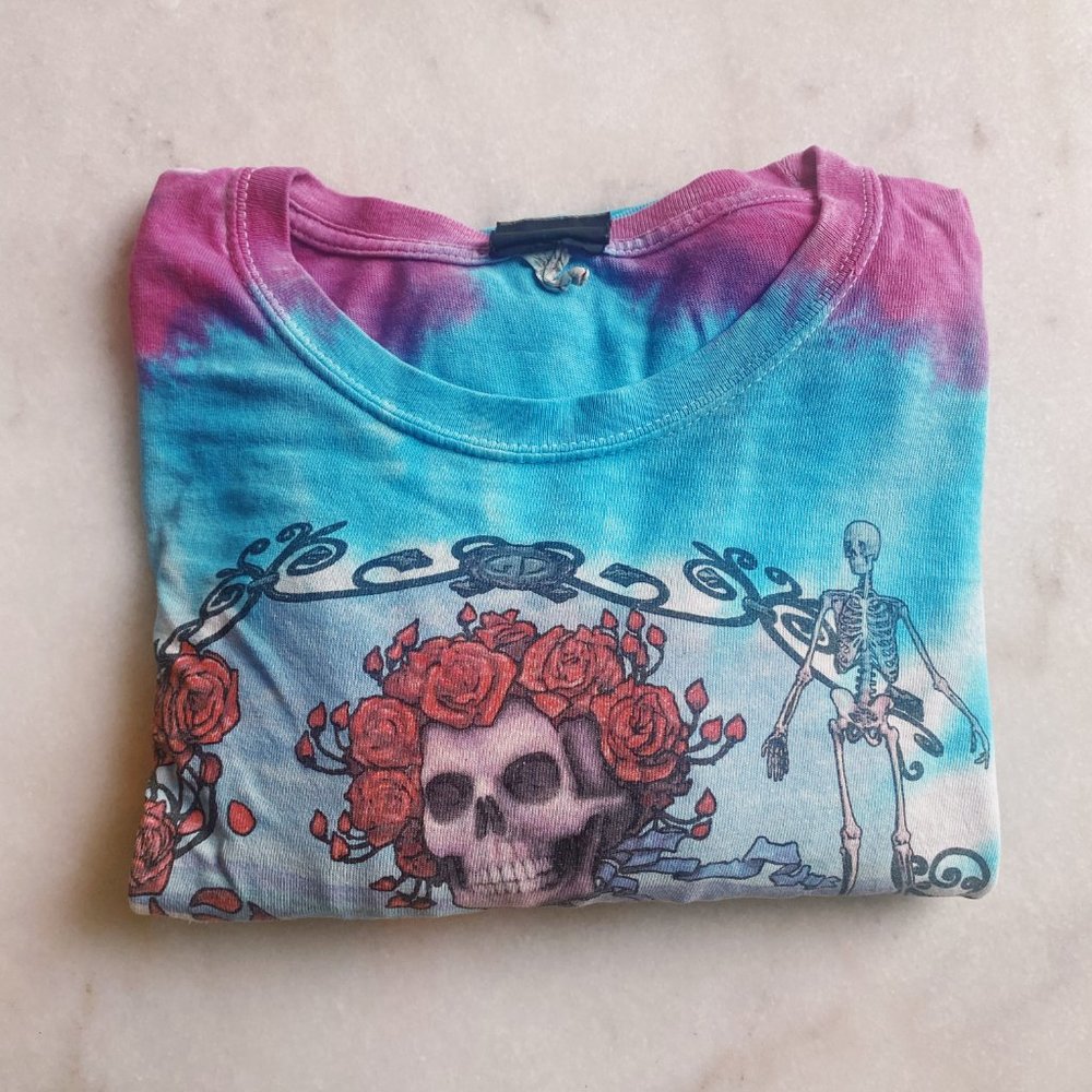 Vintage Liquid Blue XL Grateful Dead Long Sleeve Tie Dye Bertha T Shirt - Picture 2 of 9